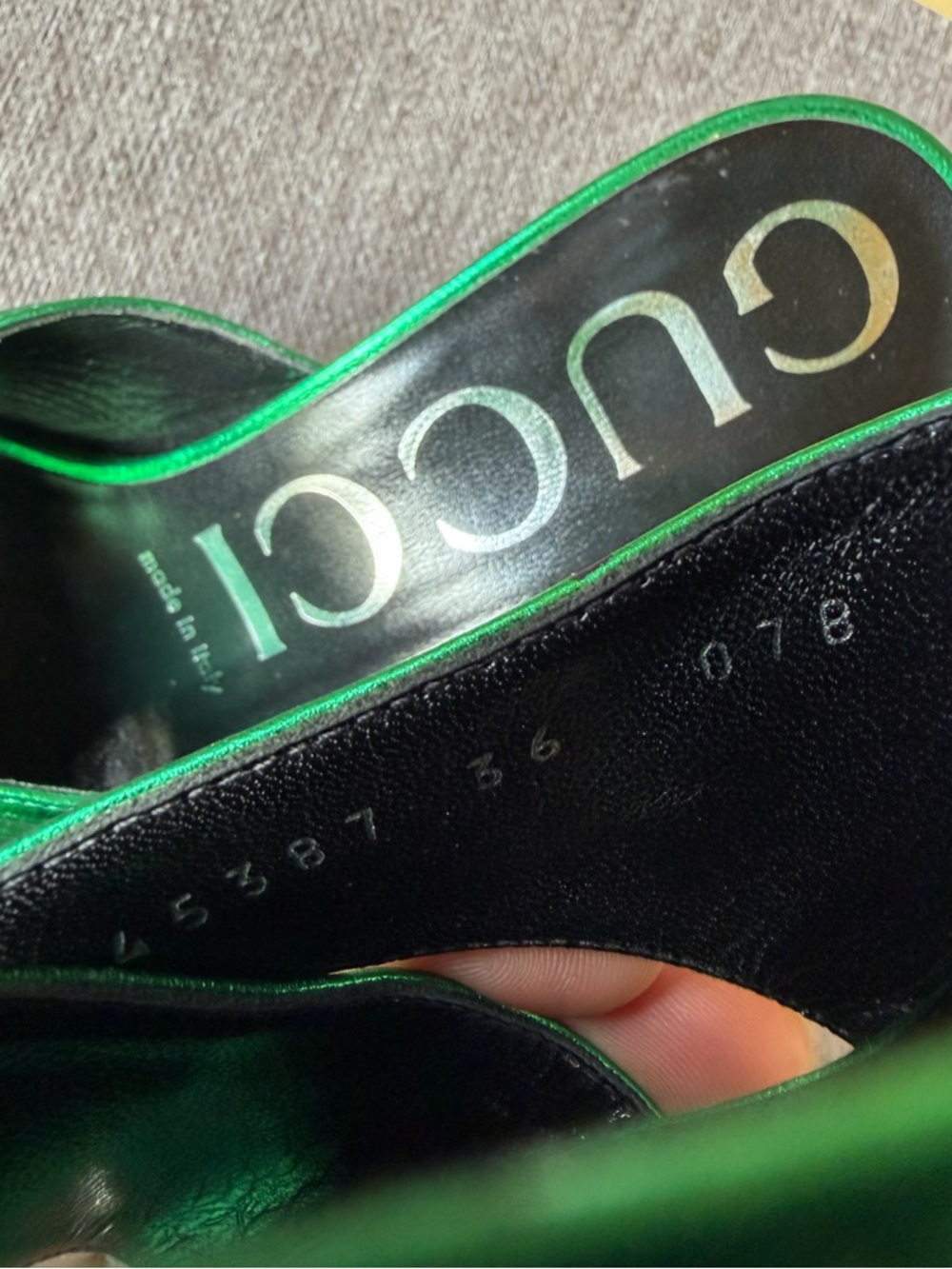 GUCCI metallic green heels - Picture 6 of 8